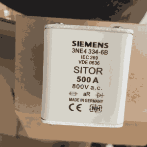 SIEMENS 3NE4334-6B SITOR fuse link Rated Current (In): 500 A Utilization Category: aR (for semiconductor protection)