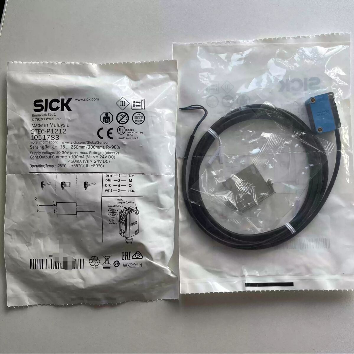 SICK GTE6-P1212 (Part Number: 1051783) Diffuse Photoelectric Sensor with Background Suppression
